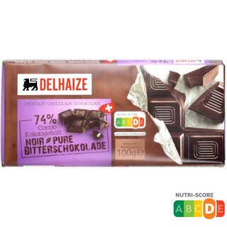 Delhaize | Ciocolata neagra cu cacao 74% 100g