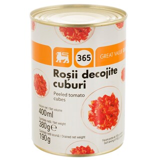 365 | Rosii cuburi decojite la cutie 380g